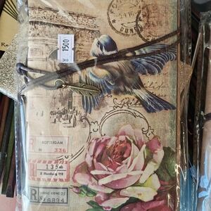 Vintage Style Journal with Bird and Rose Design